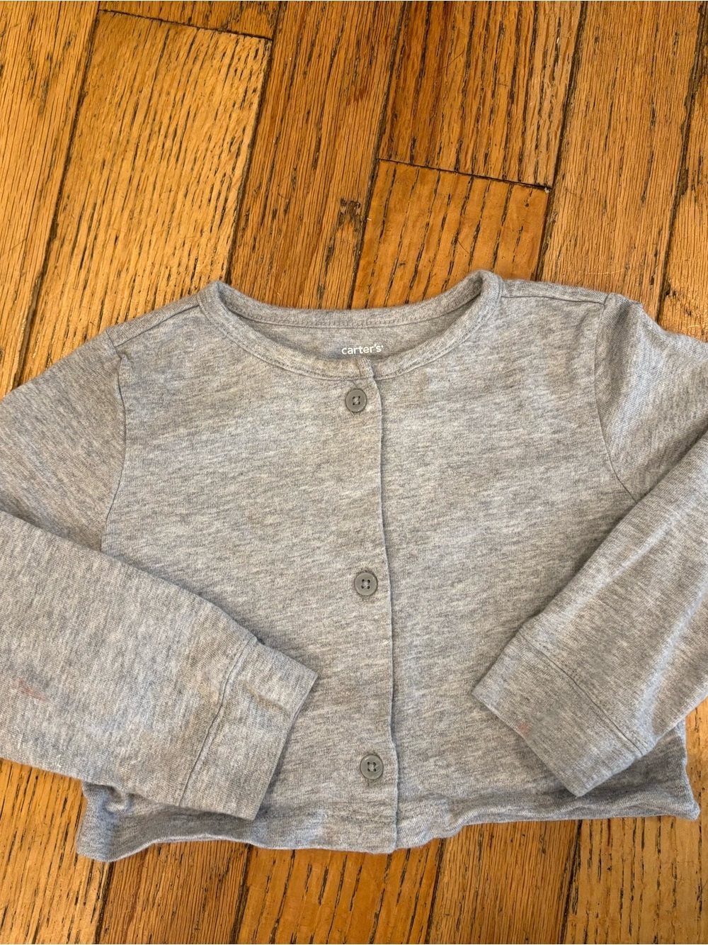 Carter's Light Gray Button-Front Kids Cardigan